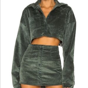ISO Corduroy Button Up Skirt and jacket set in Dark Green
DANIELLE GUIZIO